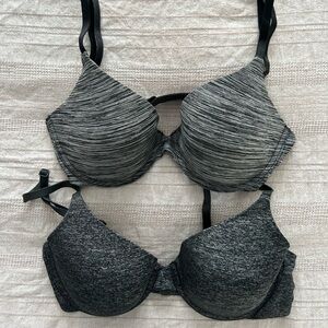 (2) Victoria’s Secret Uplift Semi-Demi Bra, Size 32D